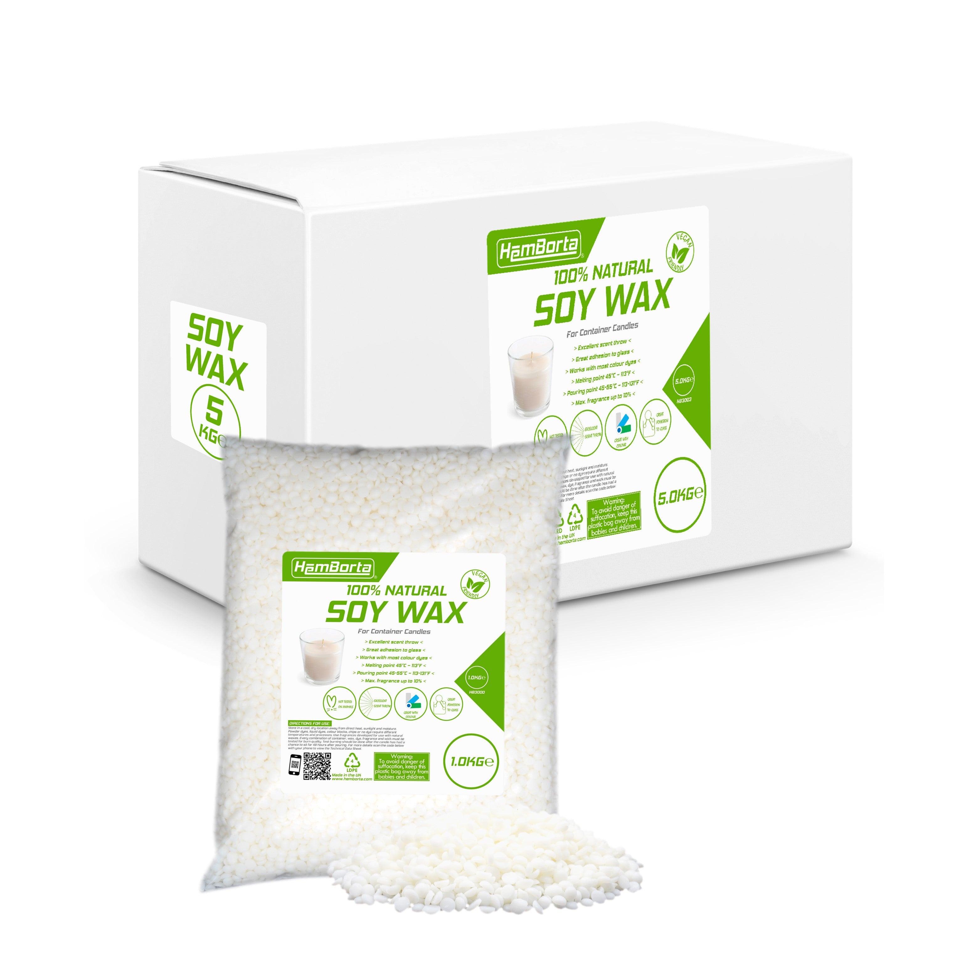HemBorta SoyWax Container Candle Wax 1Kg 5Kg