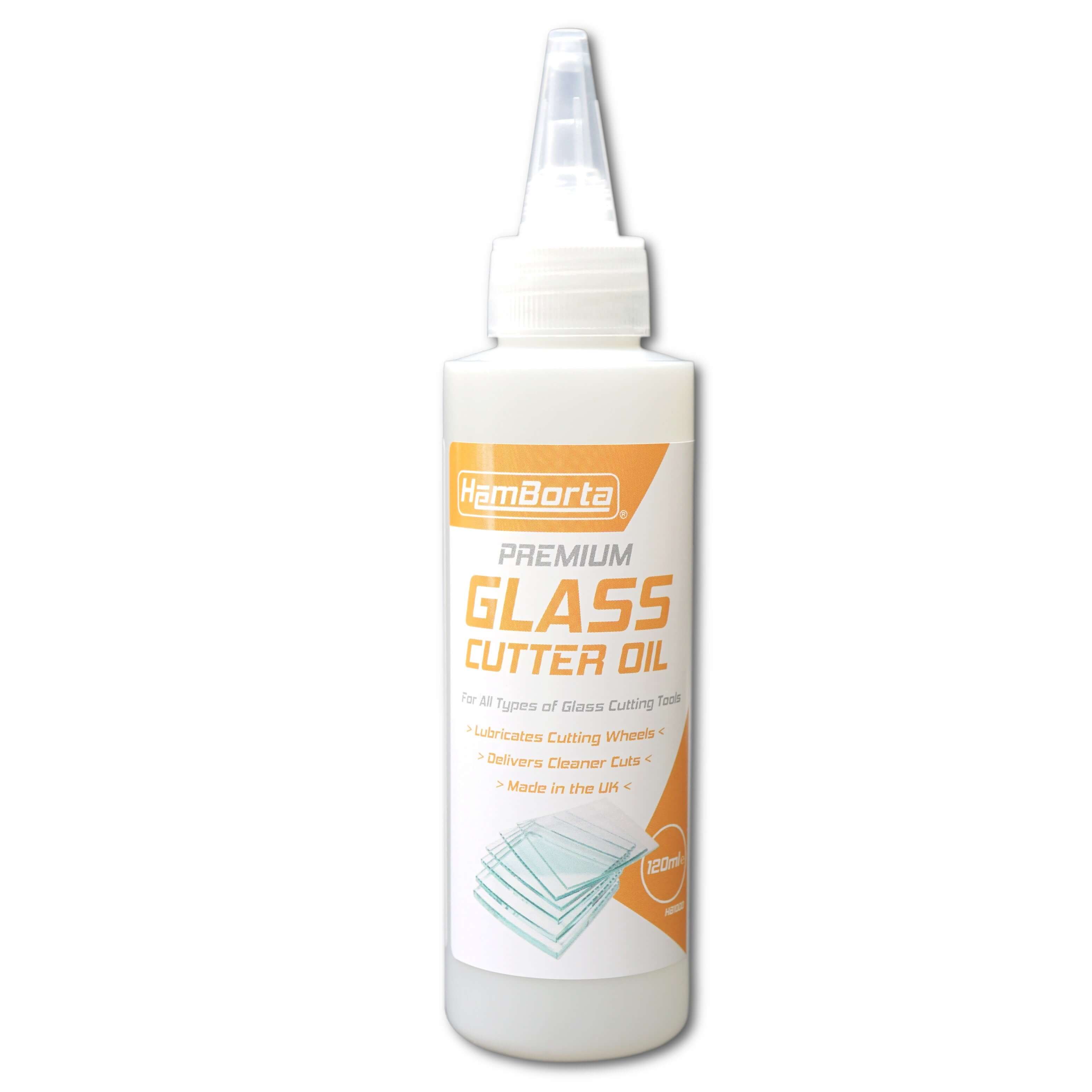 HemBorta 120ml Glass Cutter Oil bottle designed for improved glass cutting performance and cleaner cuts.