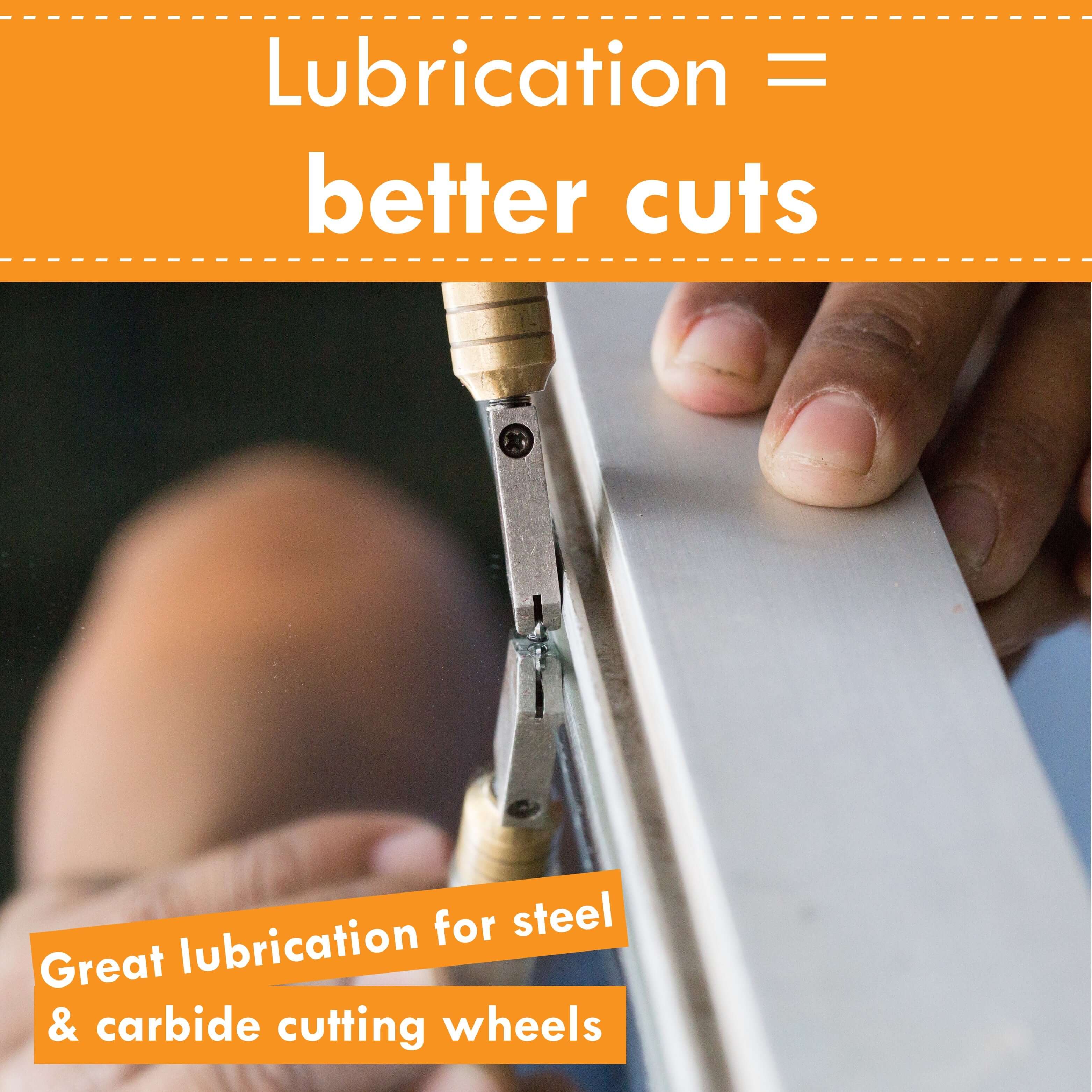 Close-up of glass cutting tool demonstrating lubrication for better cuts using glass cutter oil.