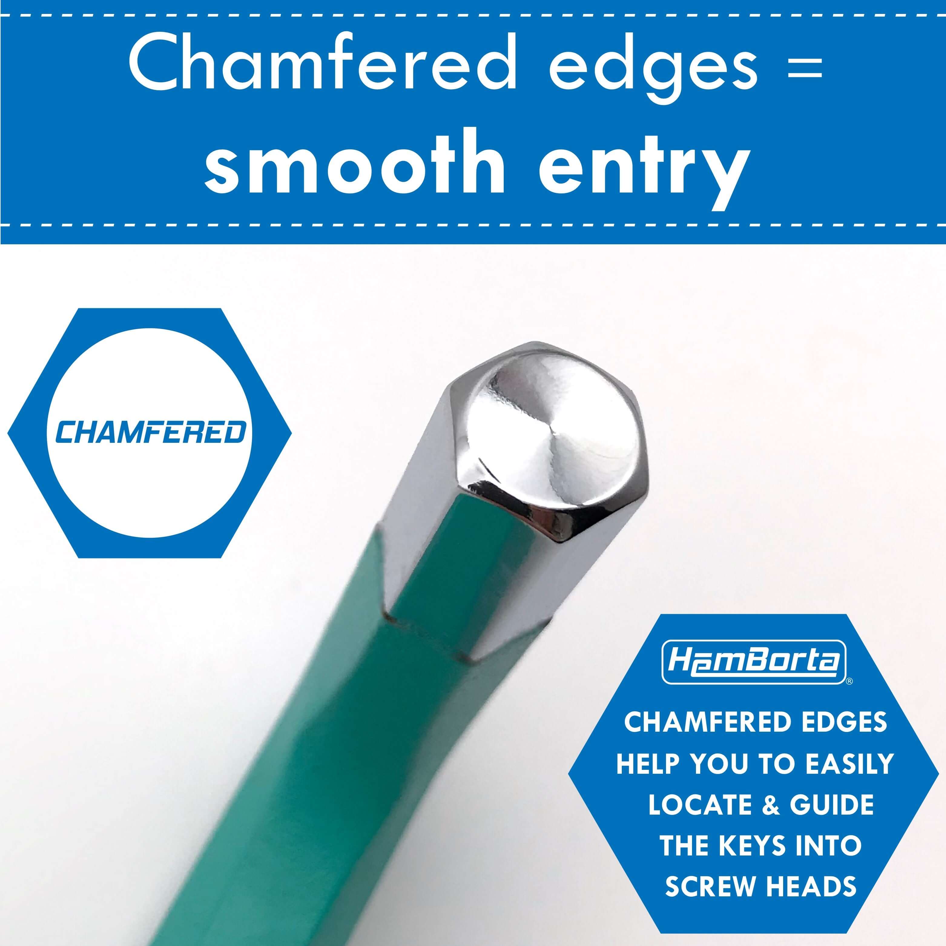 Chamfered edges of HemBorta Allen Key ensuring smooth entry for effortless access to screw heads.