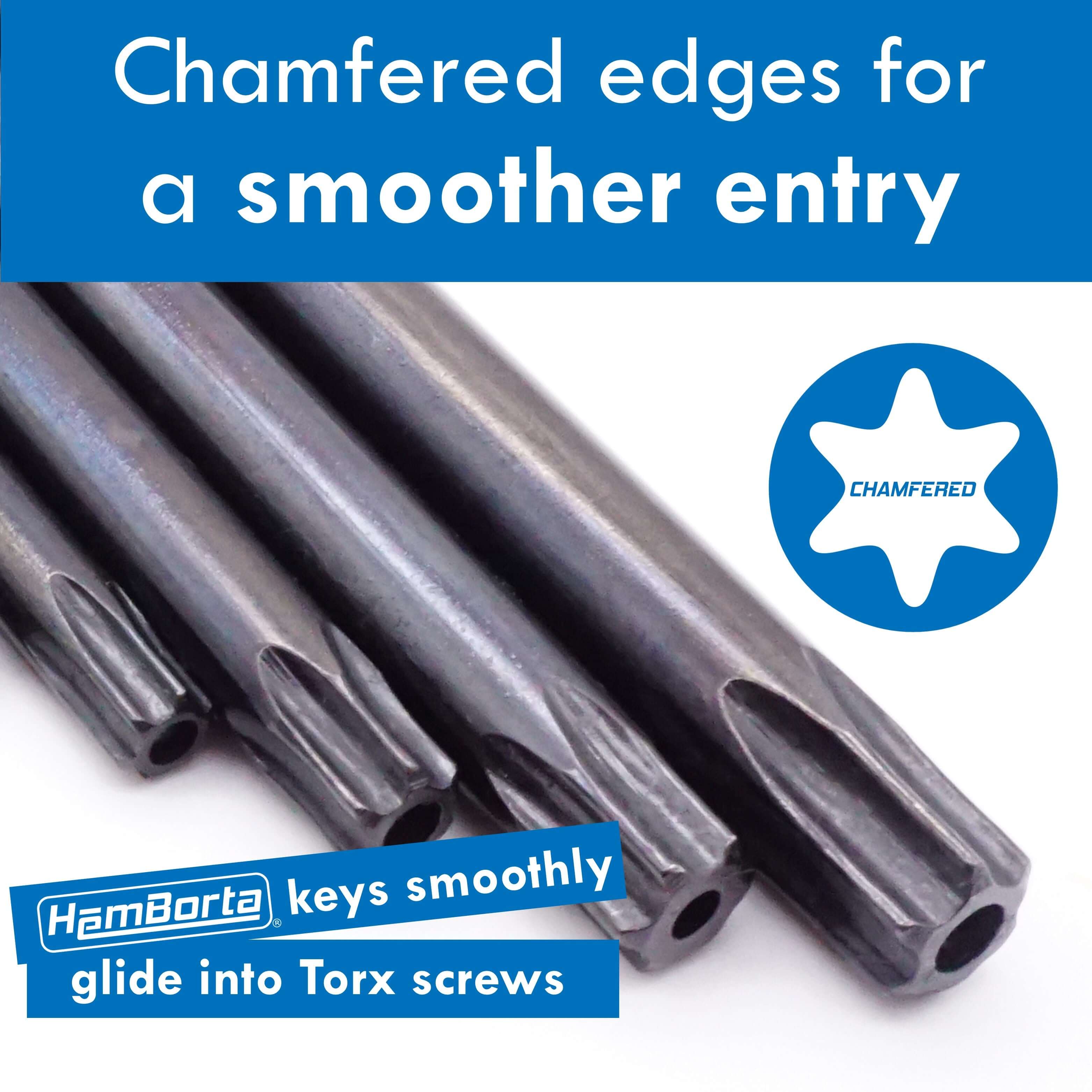 Chamfered Torx Key Set Security Anti Tamper Allen Star Keys HemBorta